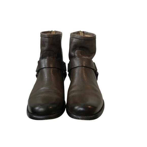 Frye Phillip Harness Women's Size 6.5 B Boots Brown Leather bootie Zip - Picture 3 of 8